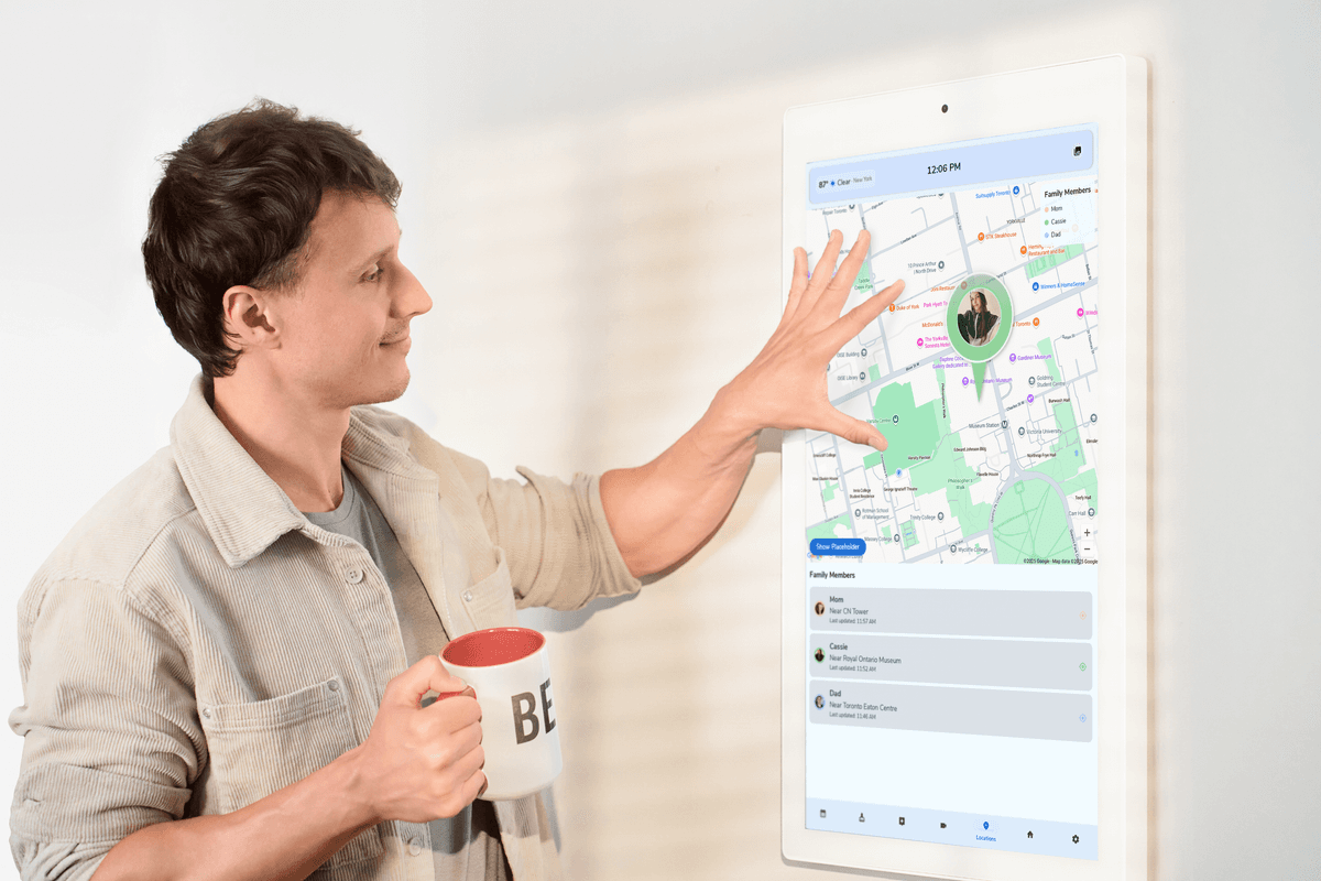 Family location tracking on Kora display